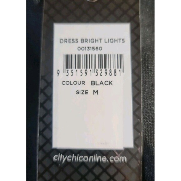 CITY CHIC Women Plus Size M/18 Dress Bright Lights Black All Over Sequin 20NA - Picture 6 of 7